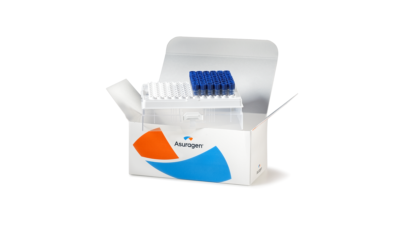 QuantideX brett fra Asuragen, med blå prøverør i en åpen eske.